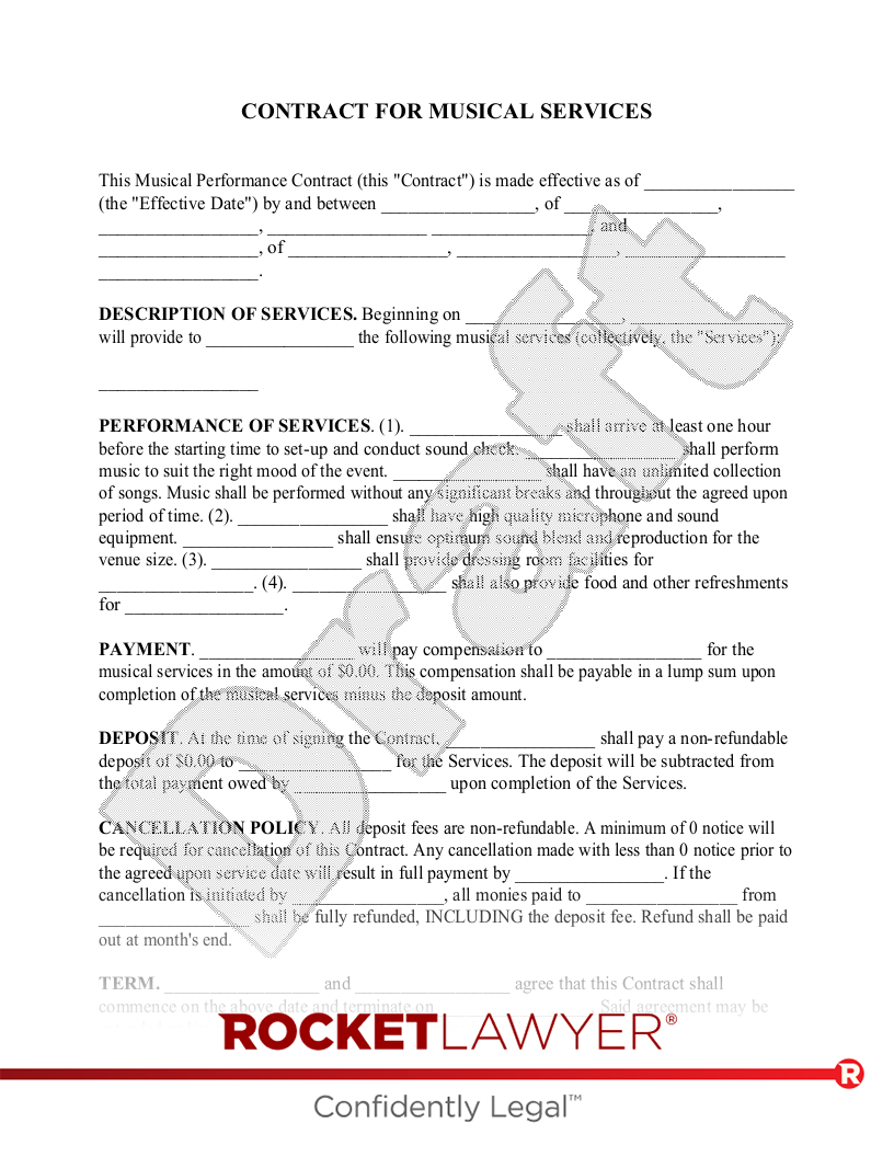 Musical Performance Contract document preview