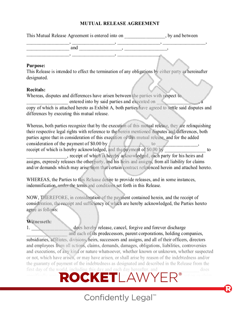 Mutual Release Agreement document preview