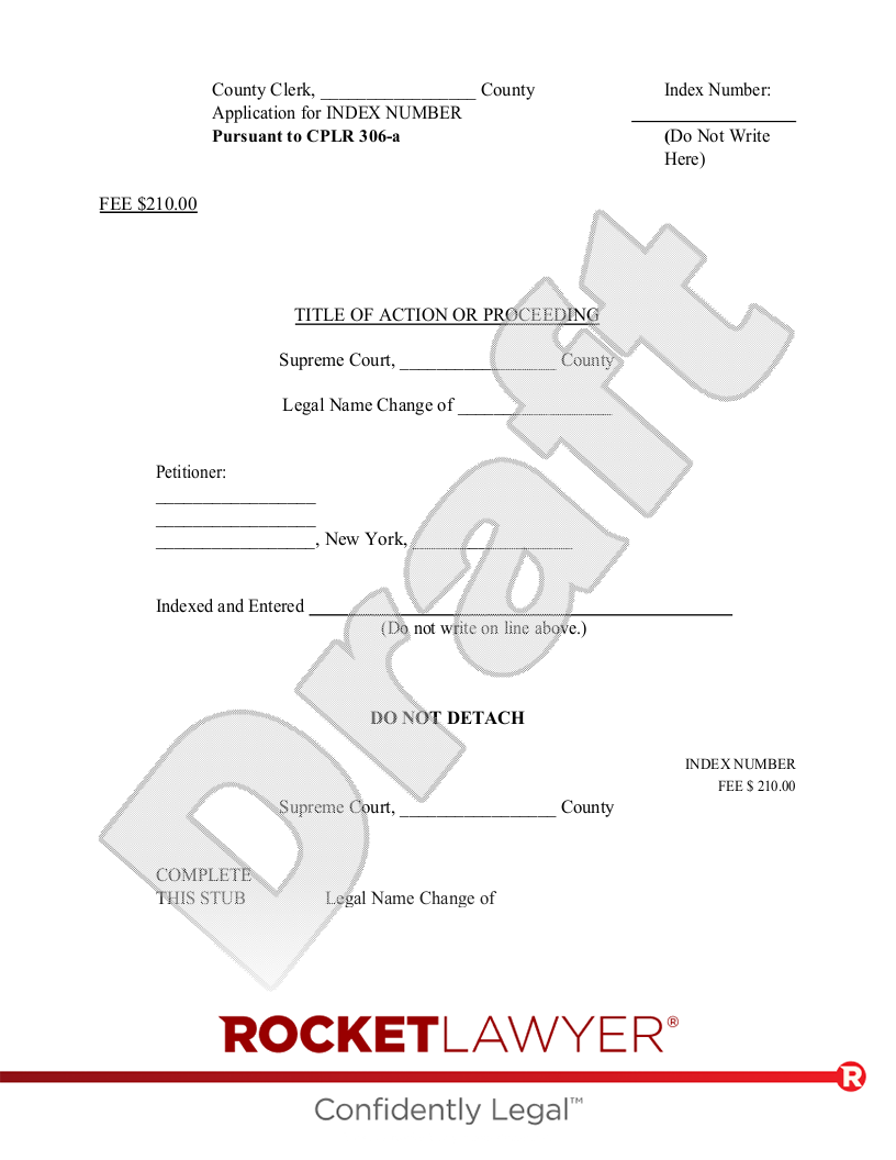 New York Name Change Petition and Order document preview