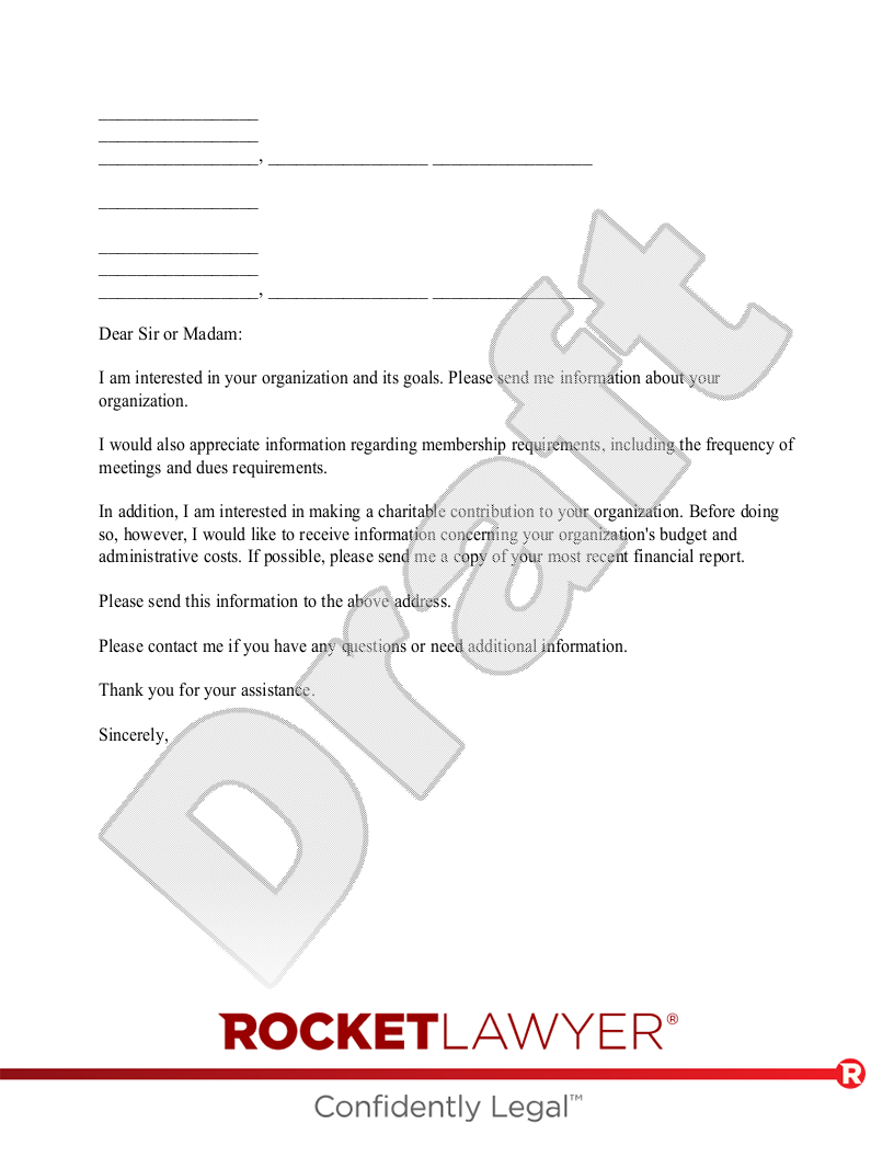 Organization Information Request document preview