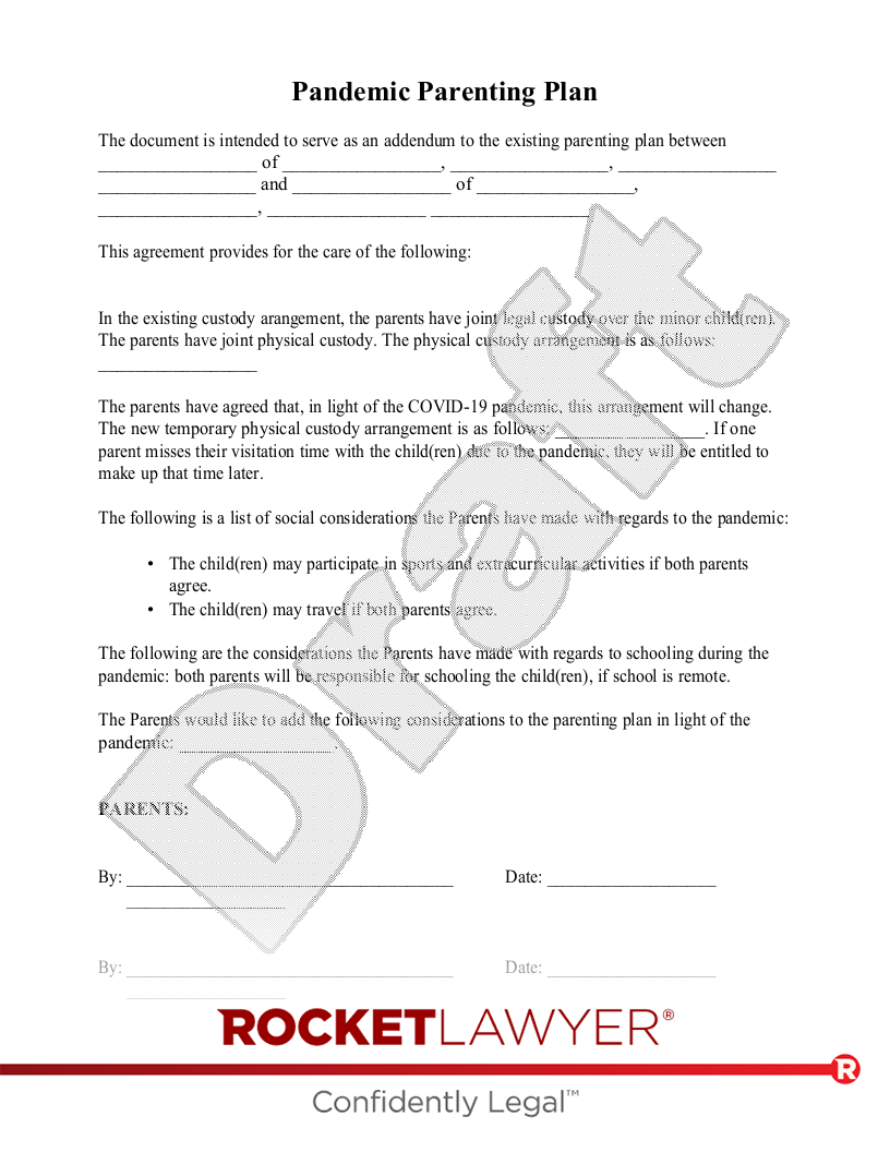 Pandemic Parenting Plan document preview