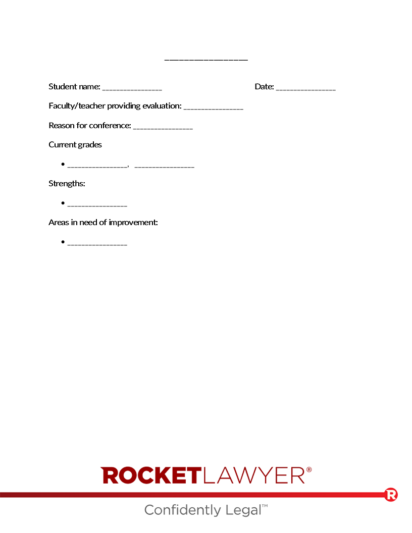 Parent-Teacher Conference Form document preview