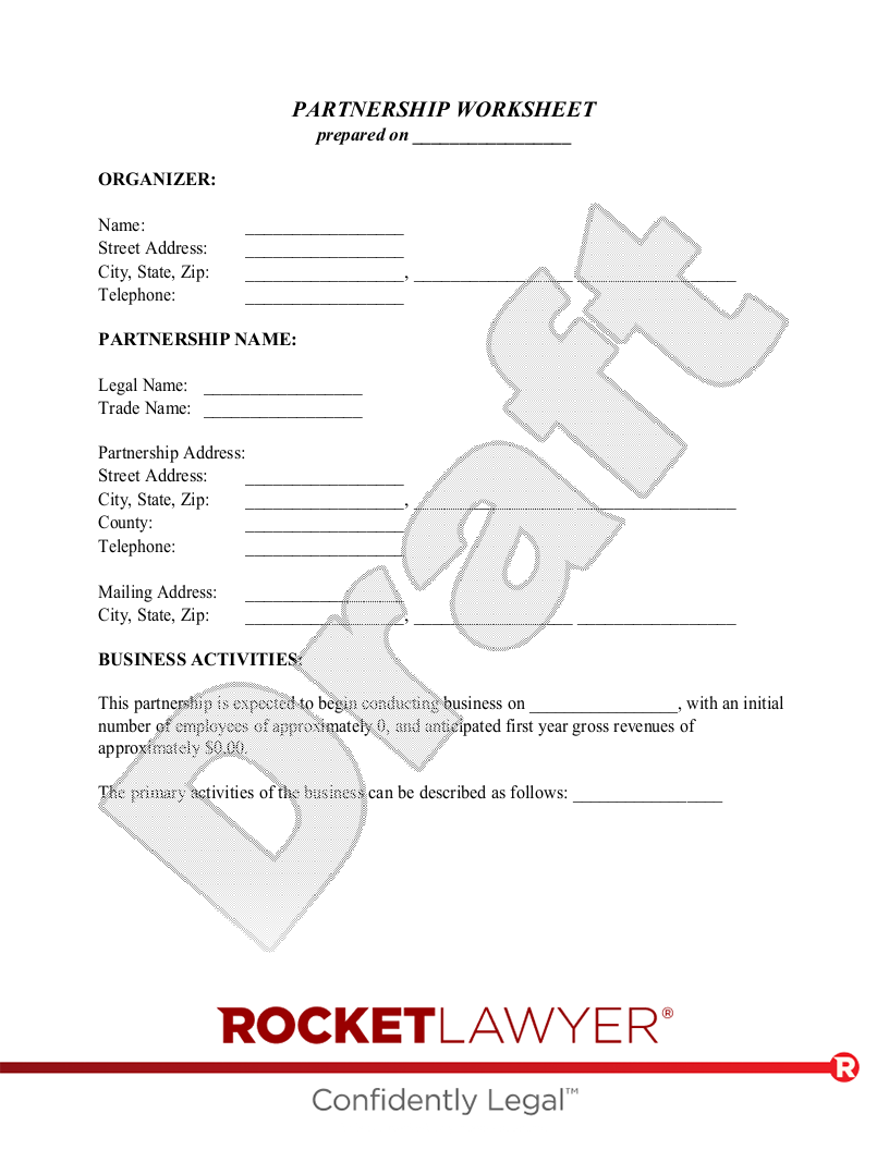 Partnership Worksheet document preview