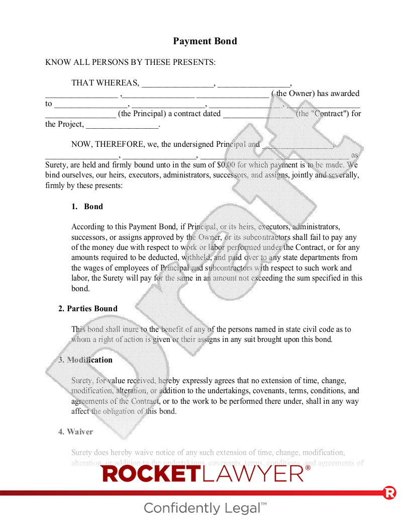 Payment Bond document preview