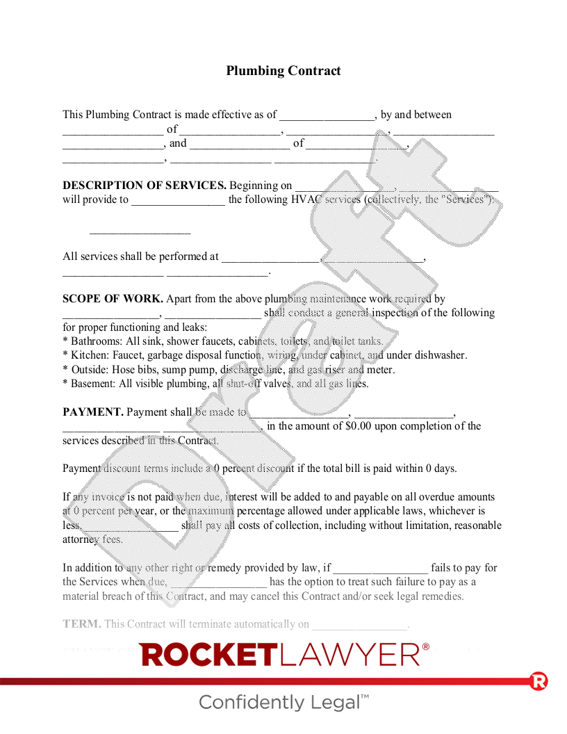 Plumbing Contract document preview