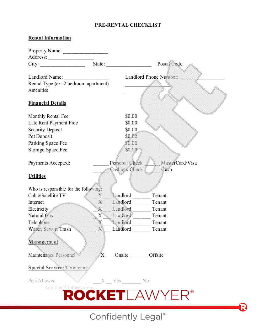Apartment Hunting Checklist document preview