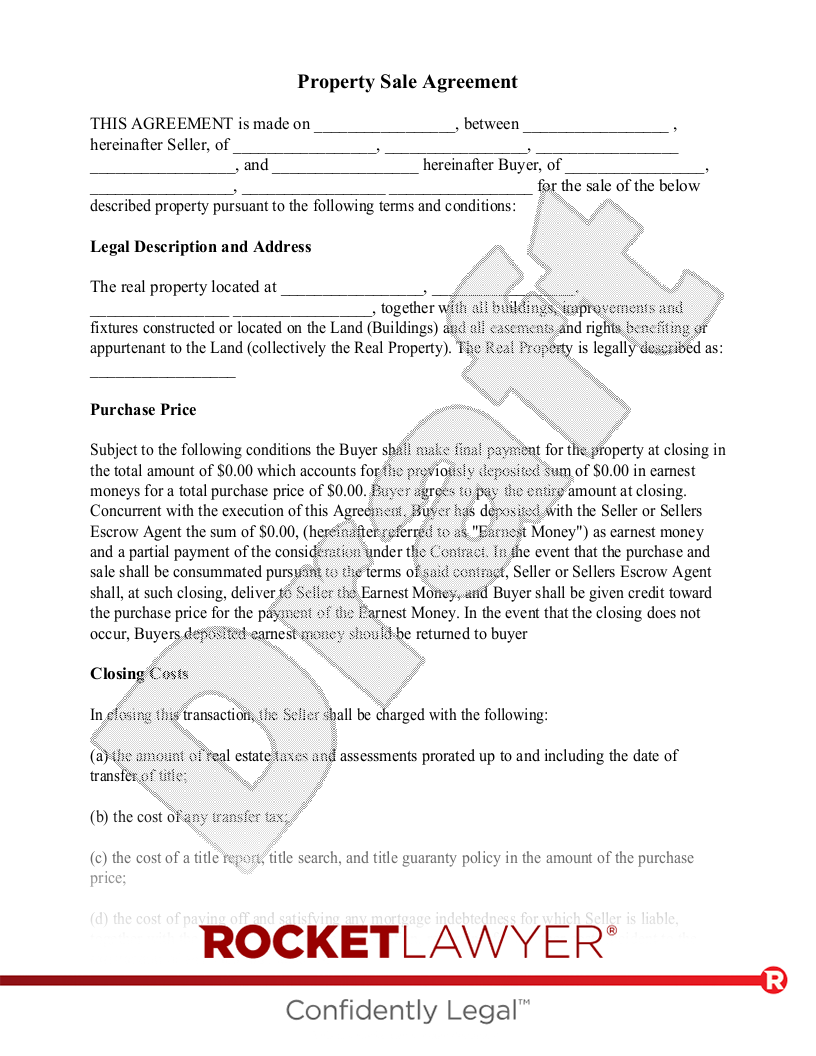 Property Sale Agreement document preview