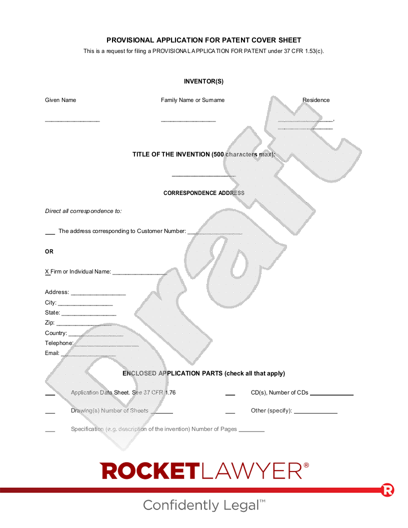 Provisional Patent Application document preview