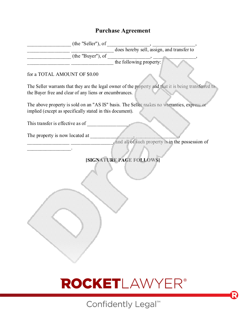 Purchase Agreement document preview