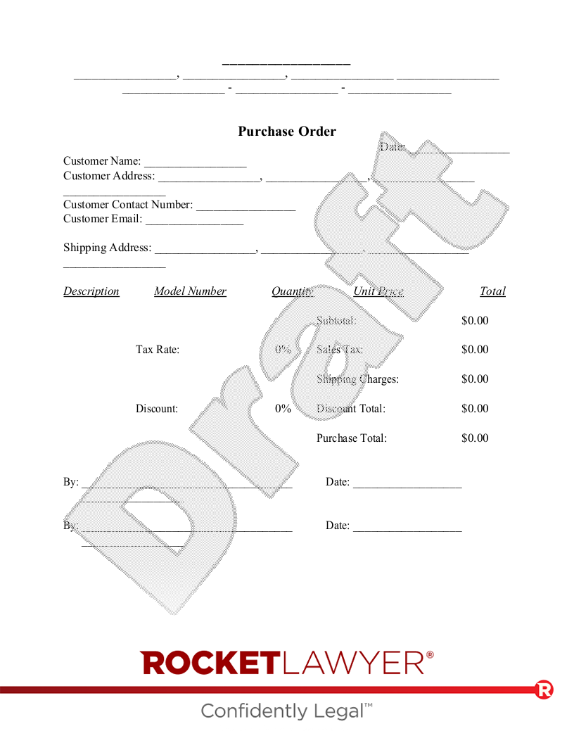Purchase Order document preview
