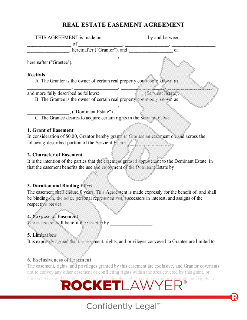 Start Your Real Estate Easement Agreement