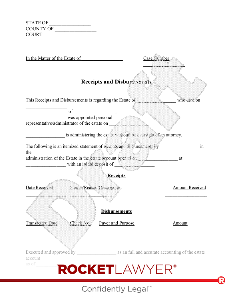 Receipts and Disbursements document preview