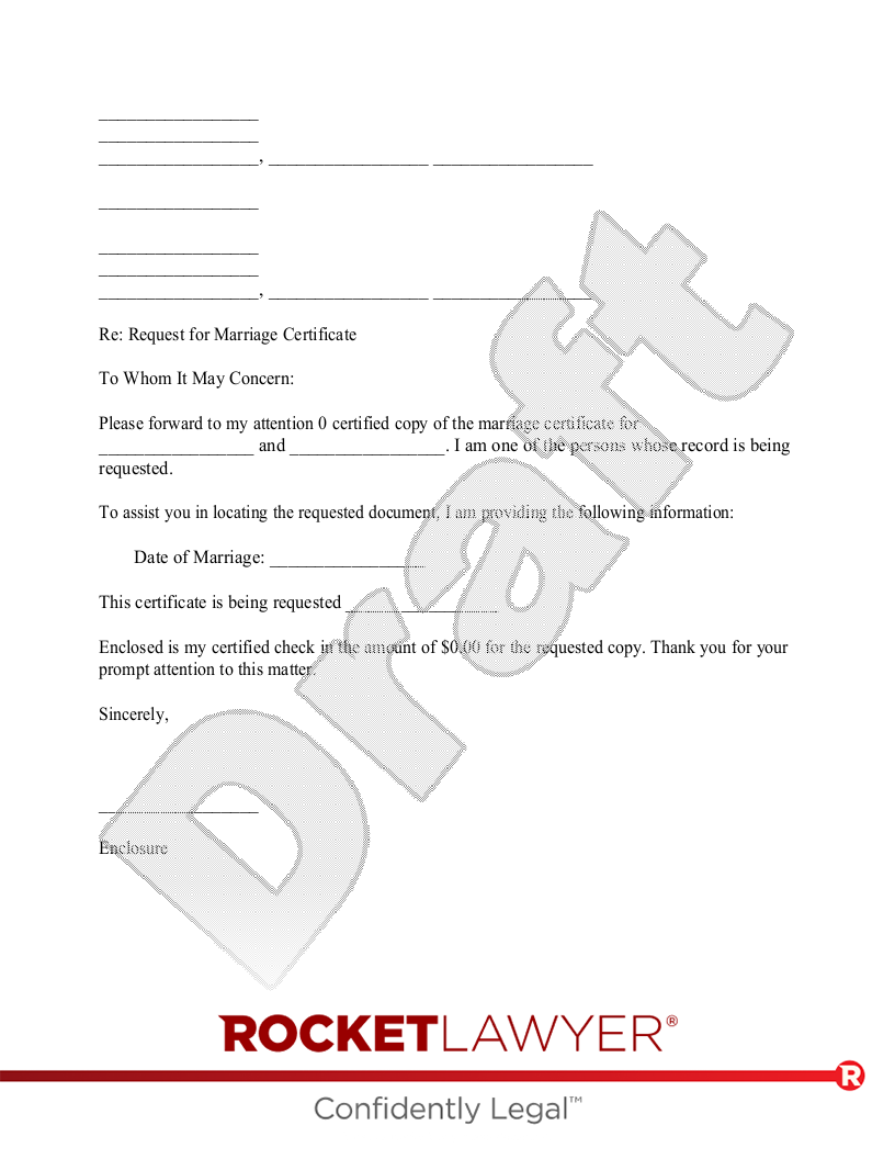 Request Marriage or Divorce Documents document preview