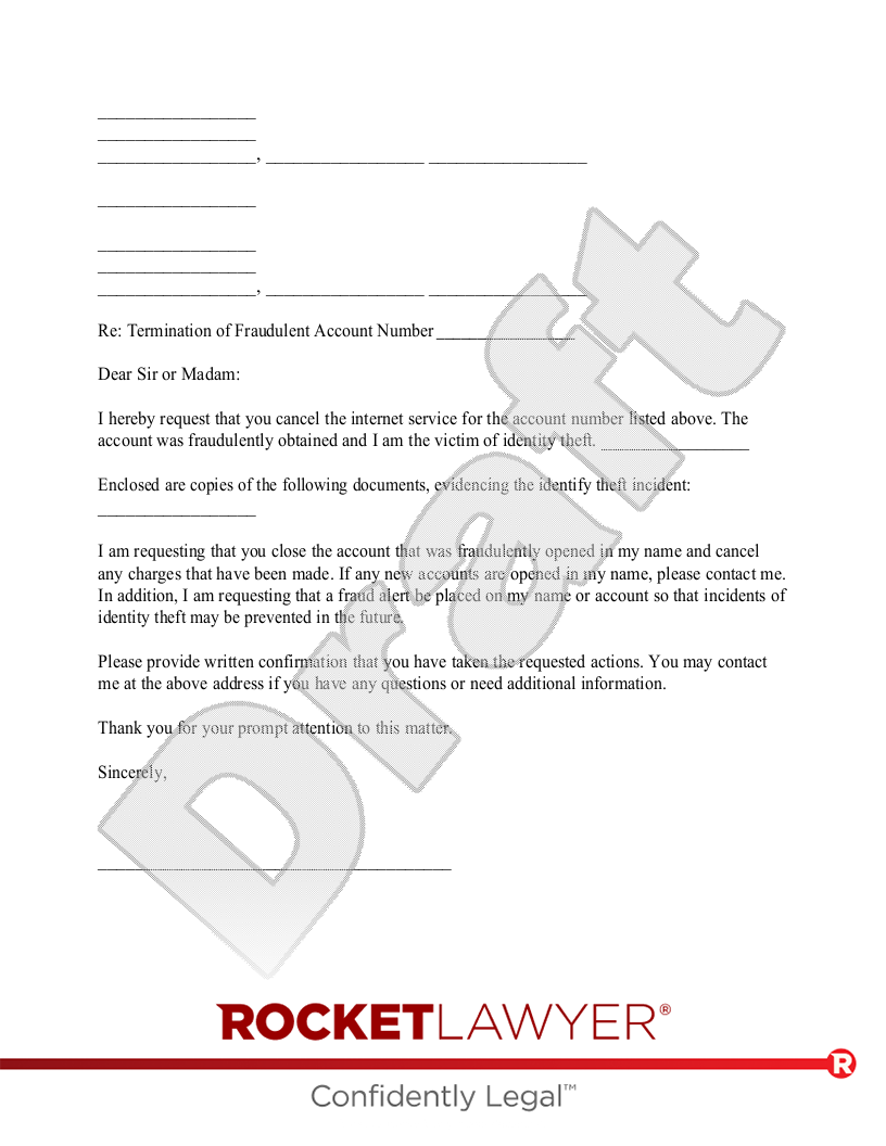 Request to Cancel Unauthorized Internet Service document preview