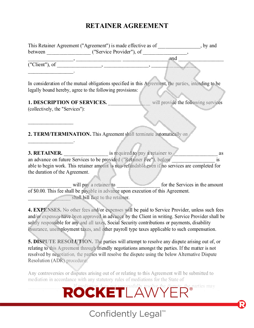Retainer Agreement document preview