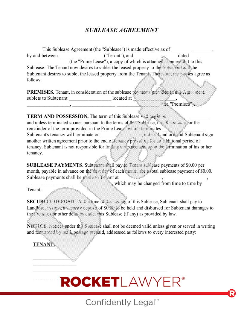 Room Rental Agreement document preview