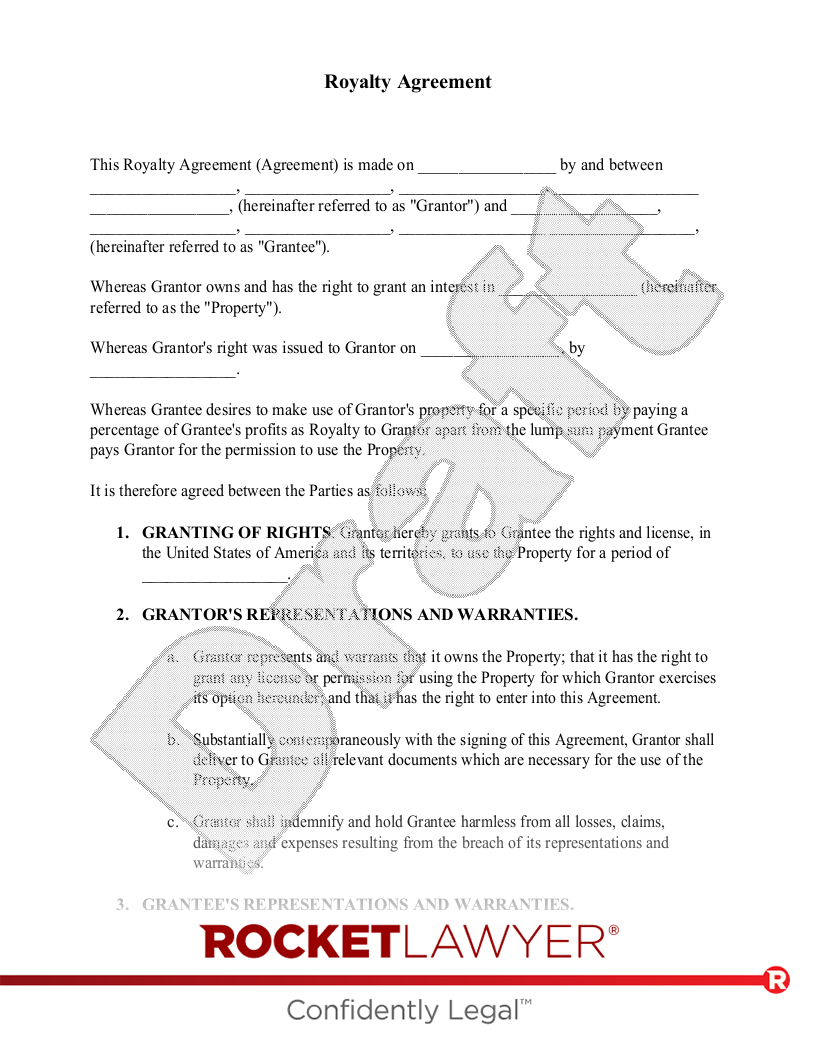 Free Royalty Agreement: Make & Download - Rocket Lawyer