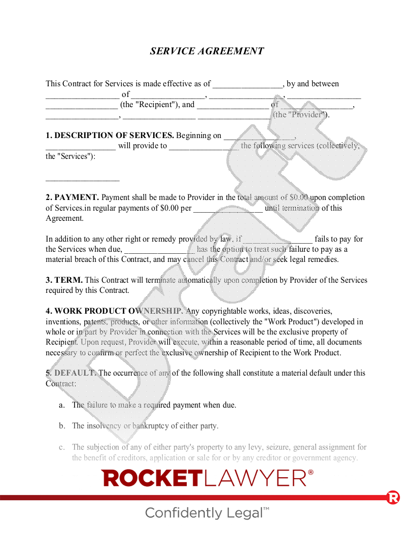 Service Agreement document preview