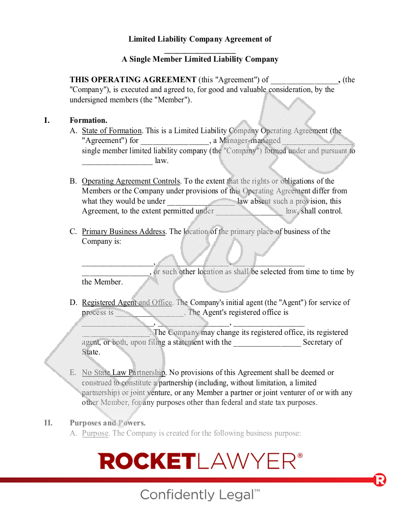 Llc Operating Agreement Template