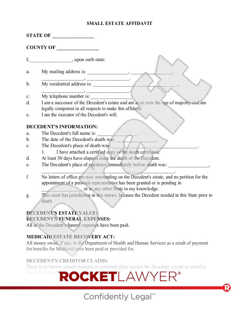Small Estate Affidavit document preview
