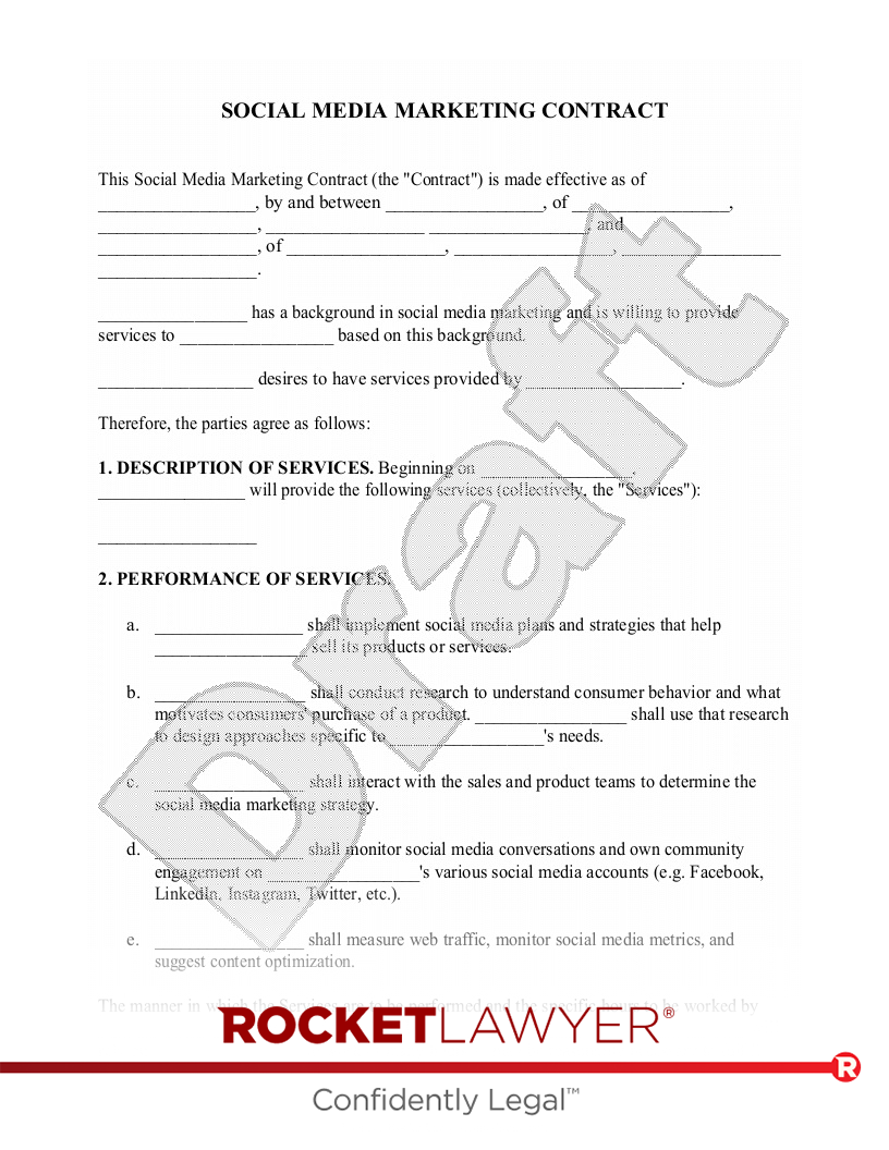 Social Media Marketing Contract document preview