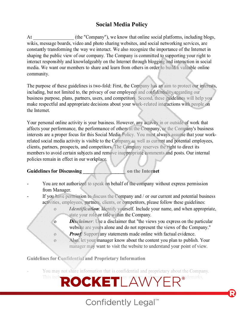 Social Media Policy document preview
