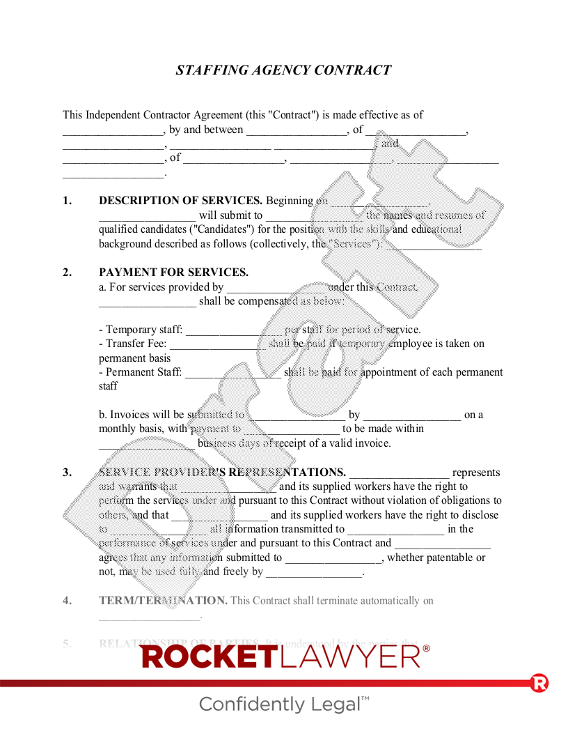 Staffing Agency Contract document preview