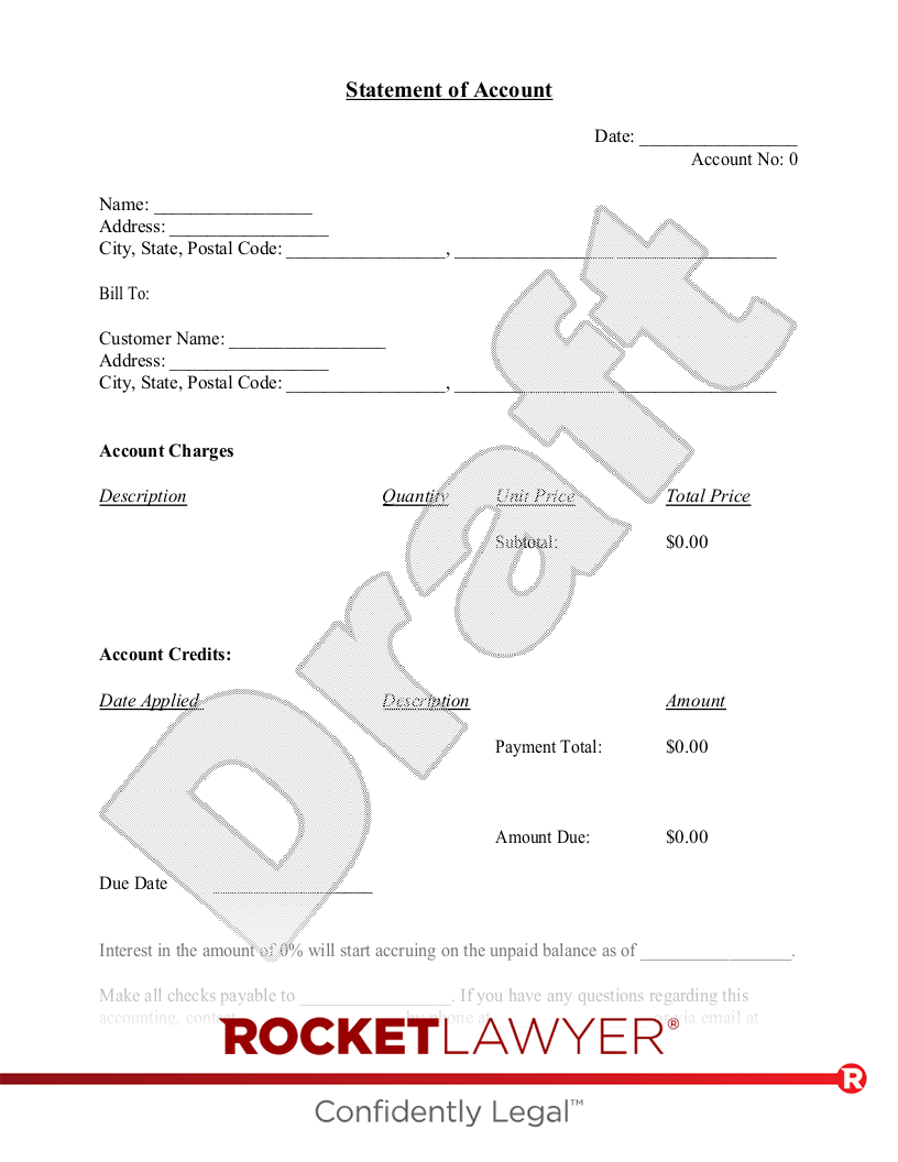 Statement of Account document preview