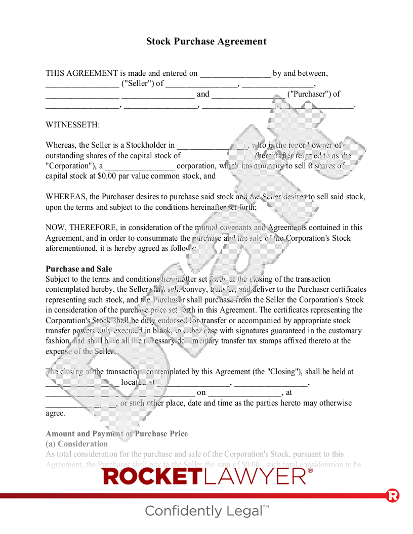 Stock Purchase Agreement document preview