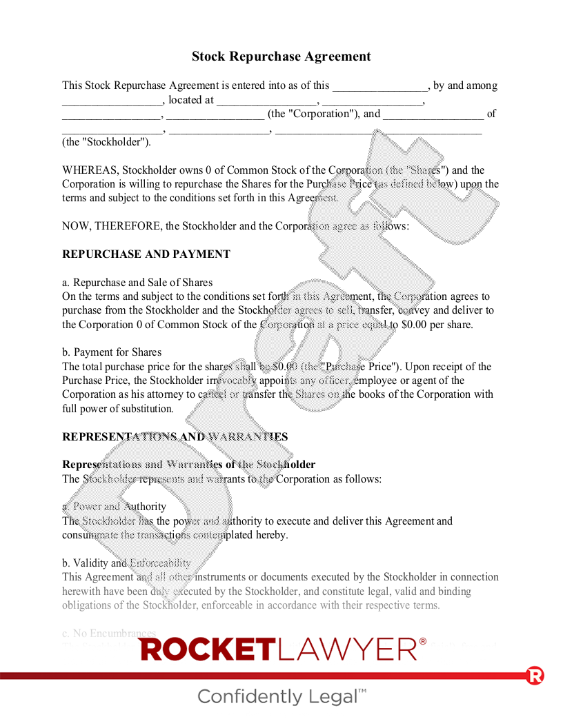 Stock Repurchase Agreement document preview