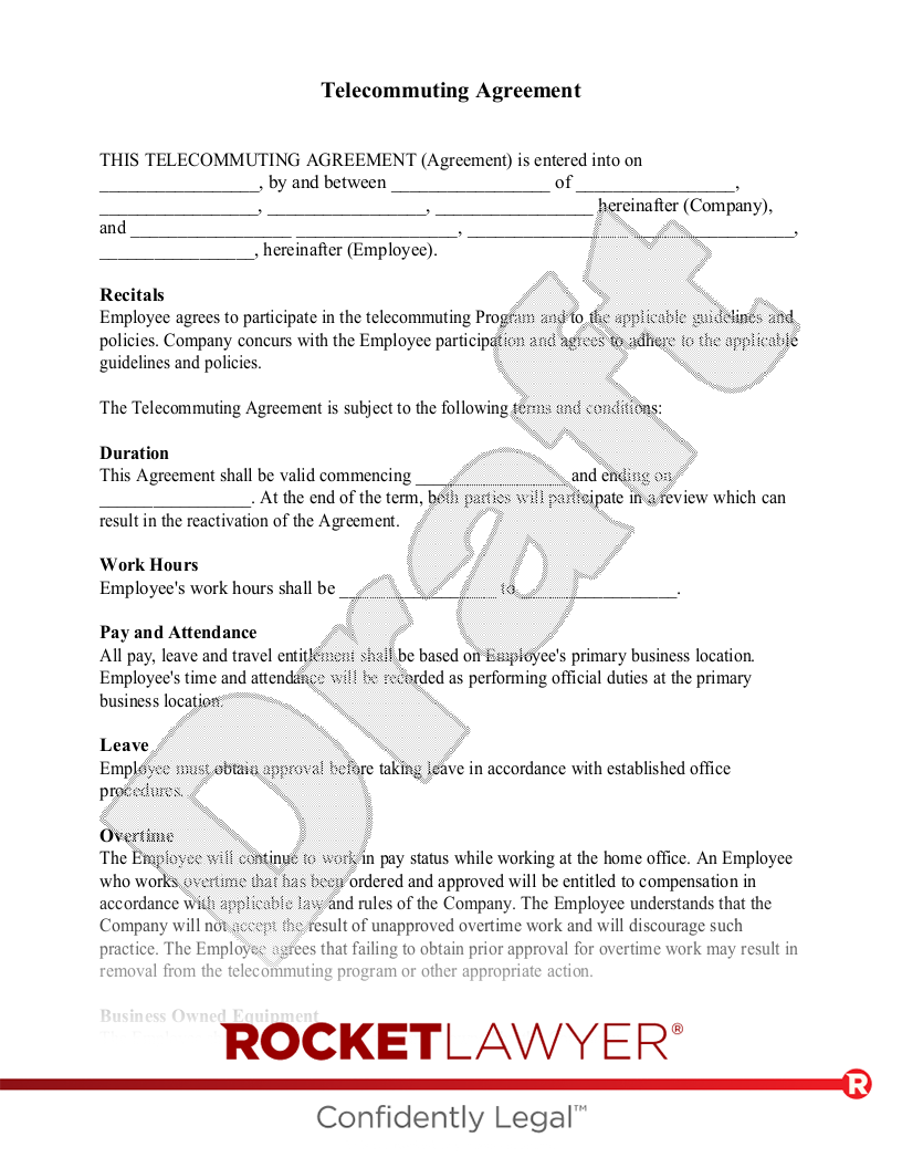 Telecommuting Agreement document preview