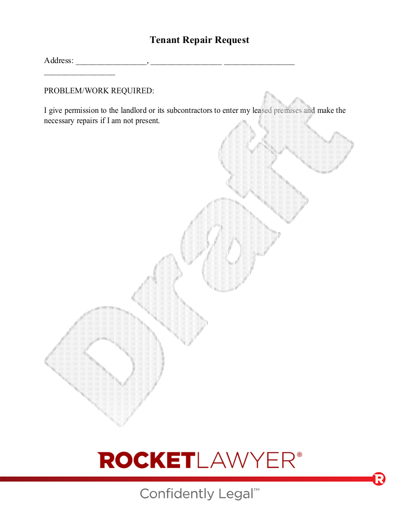 Tenant Repair Request document preview