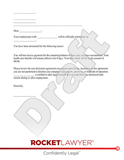 Termination Letter document preview