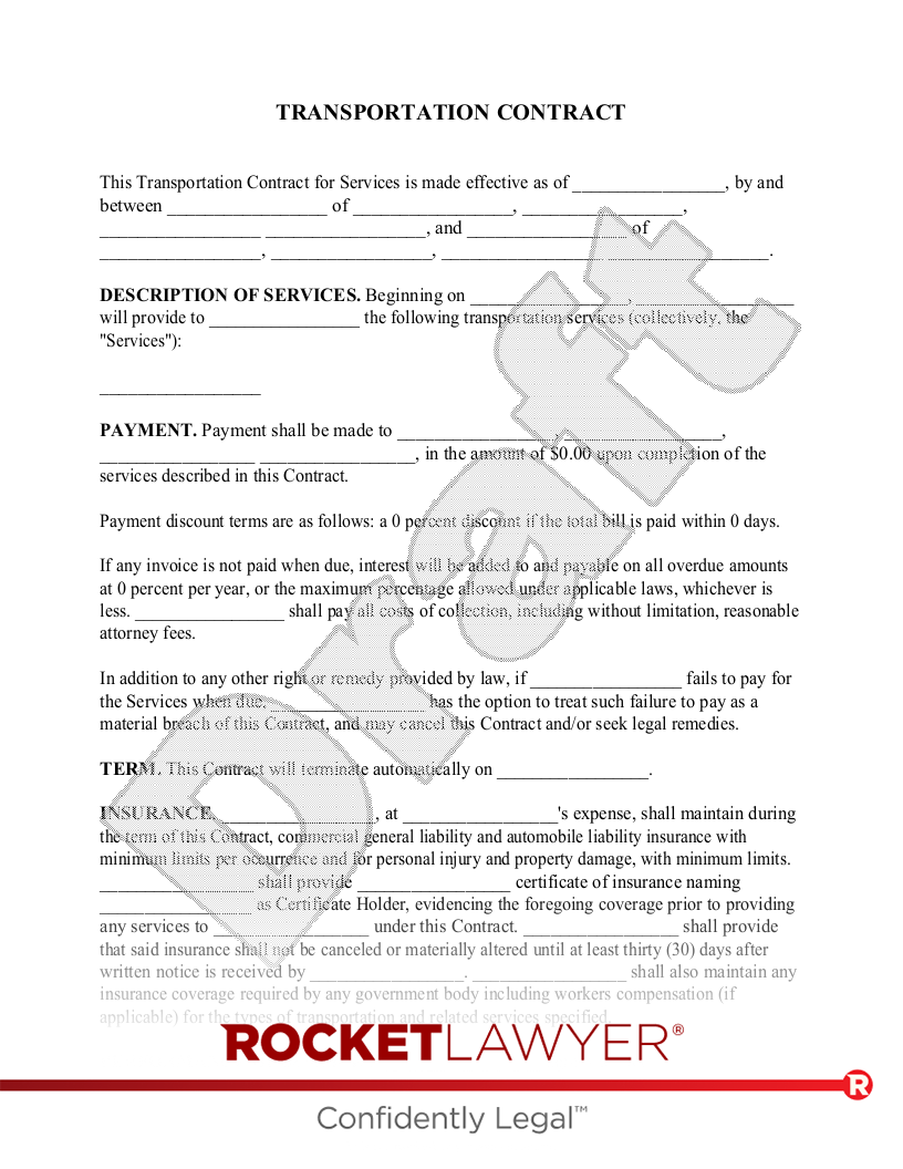 Transportation Contract document preview