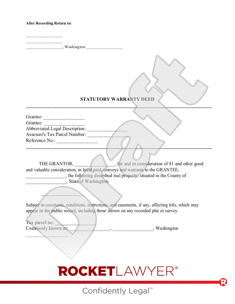 Washington Warranty Deed document preview