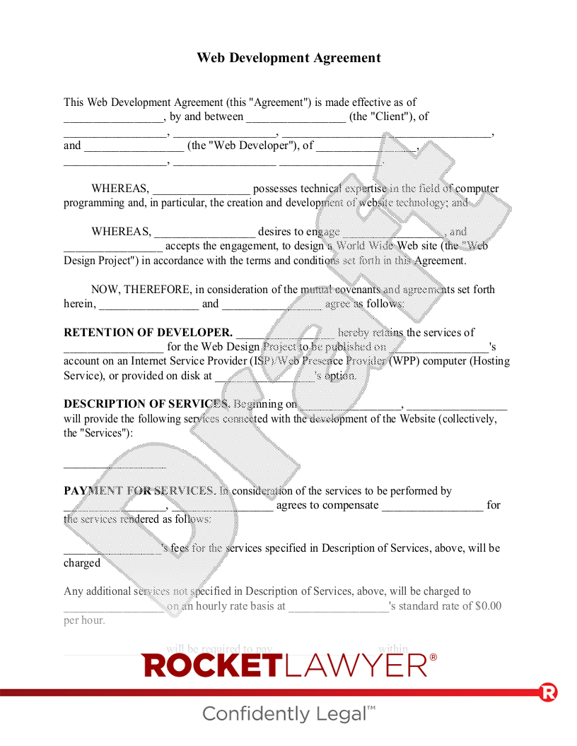 Web Development Agreement document preview