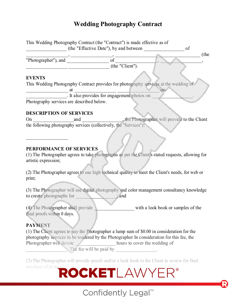 Wedding Photography Contract document preview