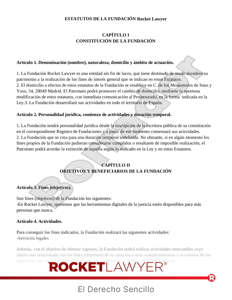 Estatutos de fundación Vista previa del documento