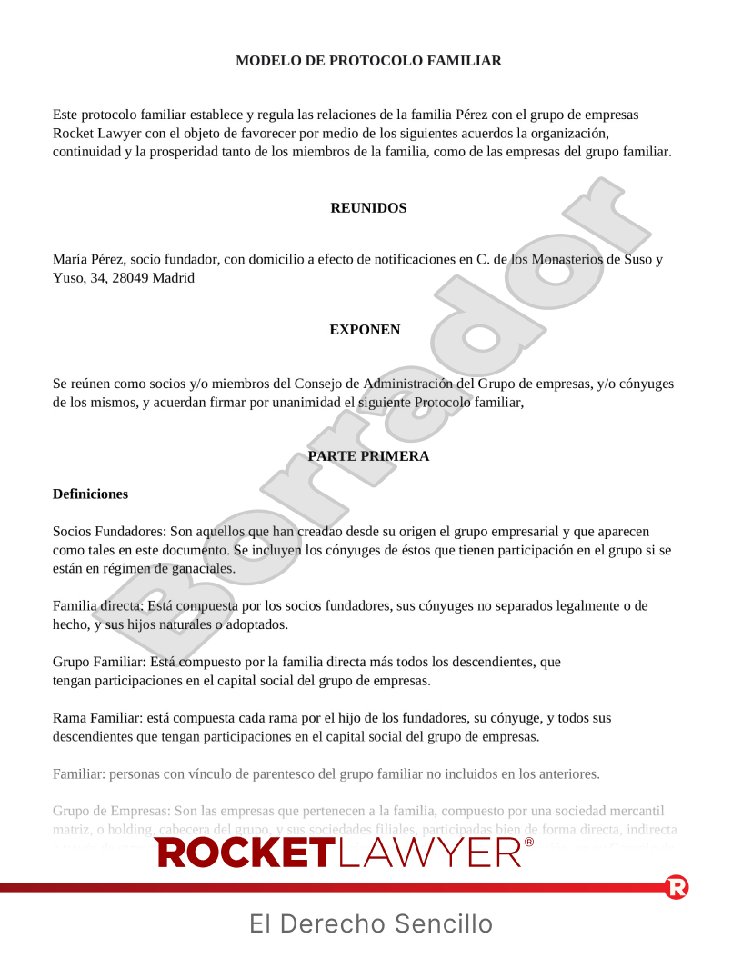 Protocolo para empresa familiar Vista previa del documento
