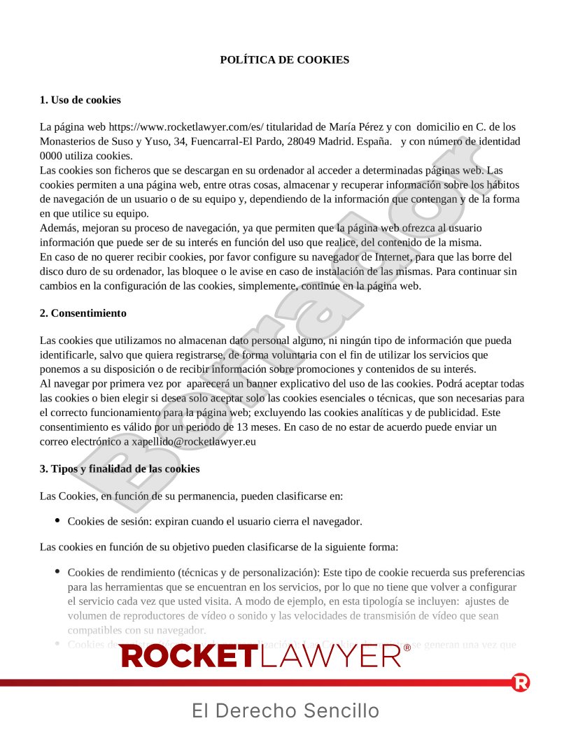 Política de cookies Vista previa del documento