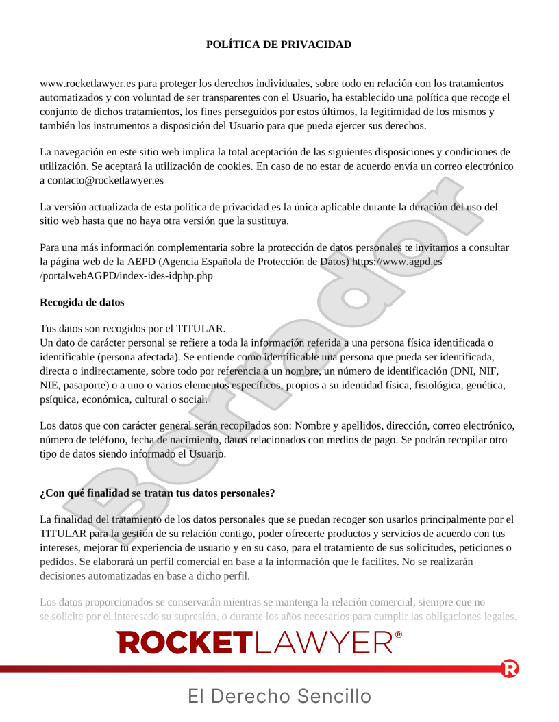 Documentos para cumplir con el Reglamento de Protección de Datos Vista previa del documento