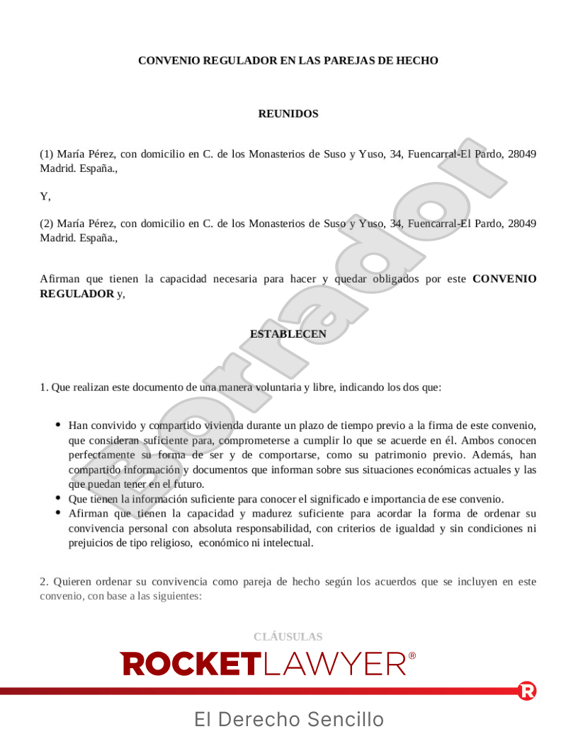 Convenio regulador Vista previa del documento