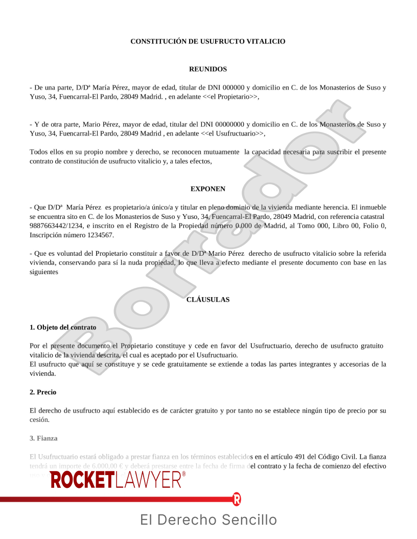 Usufructo de vivienda Vista previa del documento