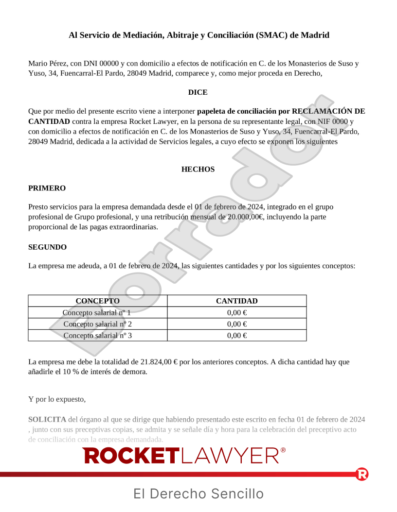 Papeleta de conciliación Vista previa del documento