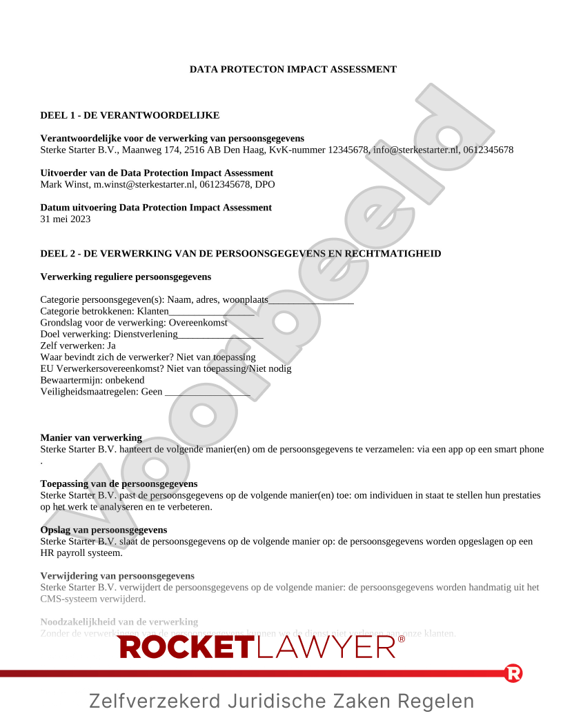 DPIA voorbeeld document