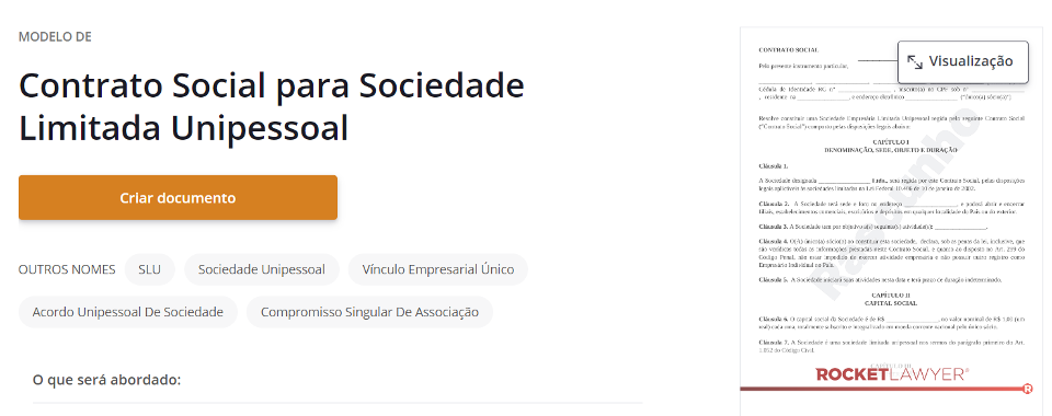Sociedades Limitadas Unipessoais são um dos tipos de empresa que exigem um Contrato Social. Esse modelo vai te ajudar a preencher esse documento tão importante.