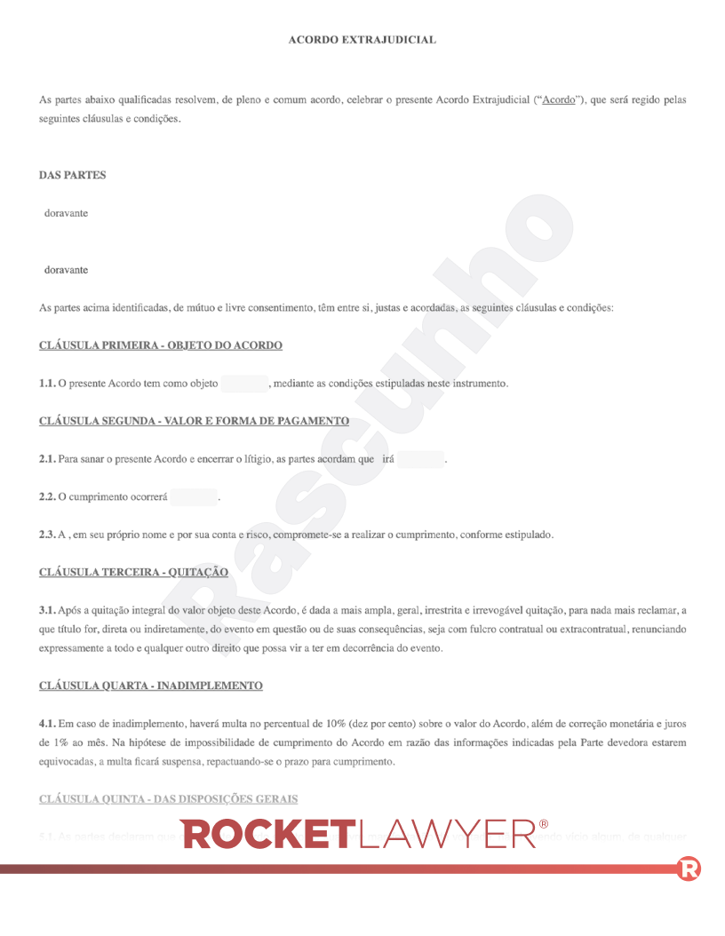 Acordo Extrajudicial Visualização do documento