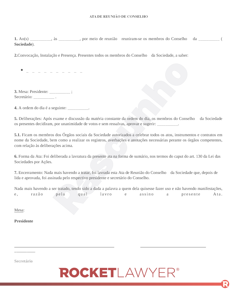 Ata de Reunião de Conselho Visualização do documento