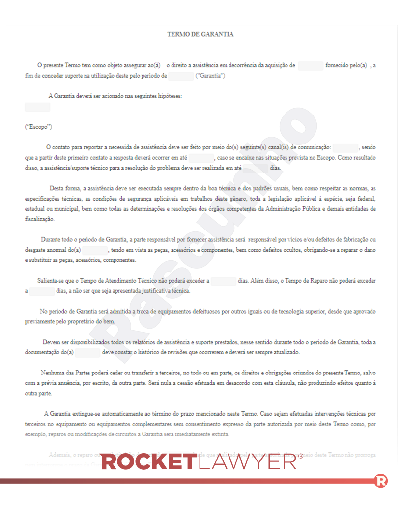Termo De Garantia Visualização do documento