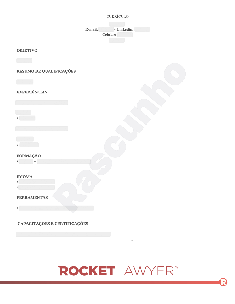 Modelo de Currículo Visualização do documento